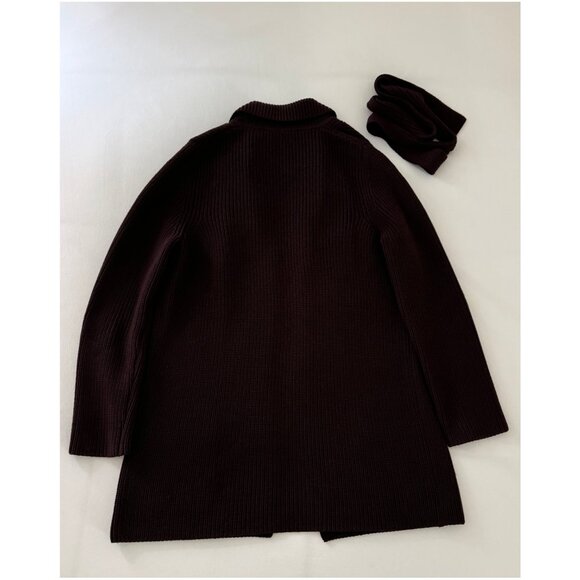 RARE Salvatore Ferragamo Collared Wrap Cardigan Sweater | Brown | Size Small - Picture 6 of 8